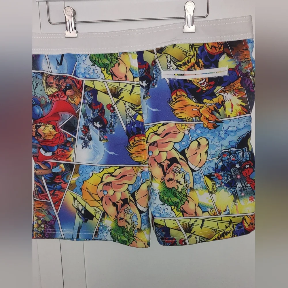Men's Aussie Bum Super Power Shorts Colorful Fun Pockets Sz M 34-35